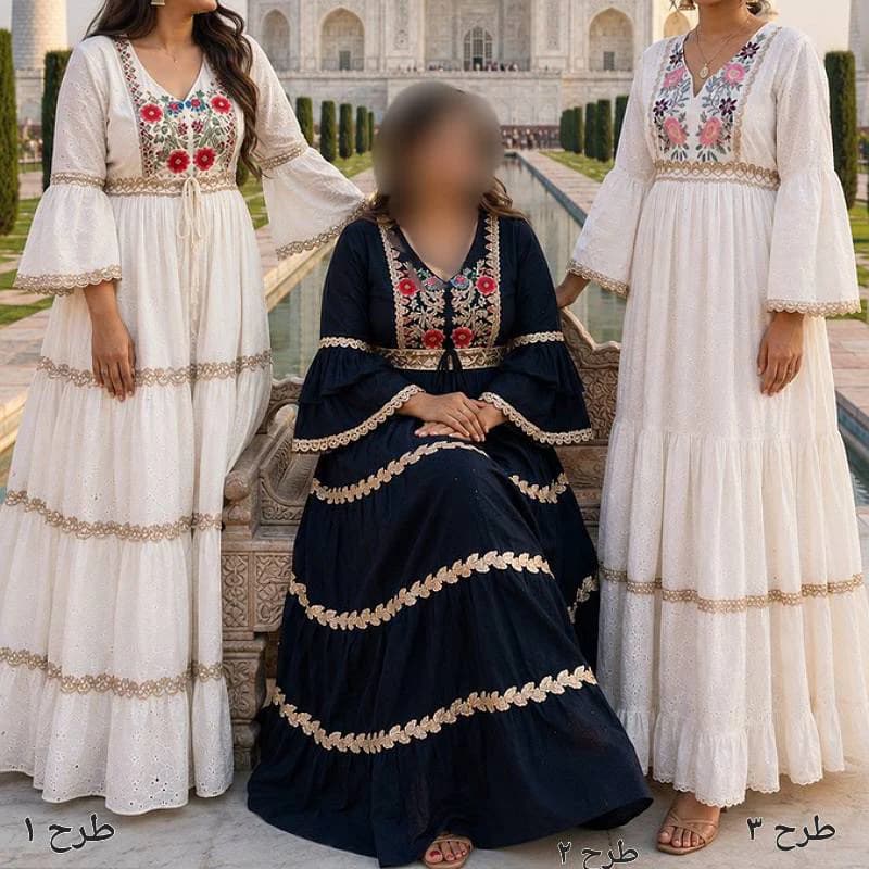 استایل تک ومزونی باپیراهن ساحلی (اورجینال)گلدوزی وارداتی هندی/کد29840 — تصویر ۴