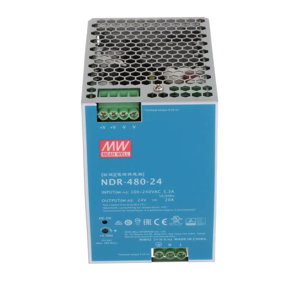 منبع تغذیه ریلی 24 ولت 20 آمپر NDR-480-24 — تصویر ۲