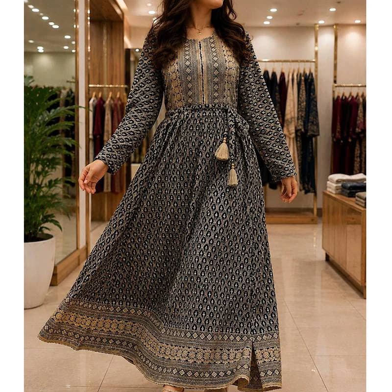 پیراهن ساحلی مجلسی خامه دوزی(اورجینال) هندی/کد29821 (تخفیف ویژه)