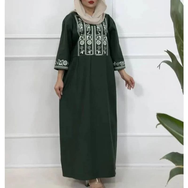 پیراهن ساحلی لینن کفتان چاپی صنم/کد29819 — تصویر ۲