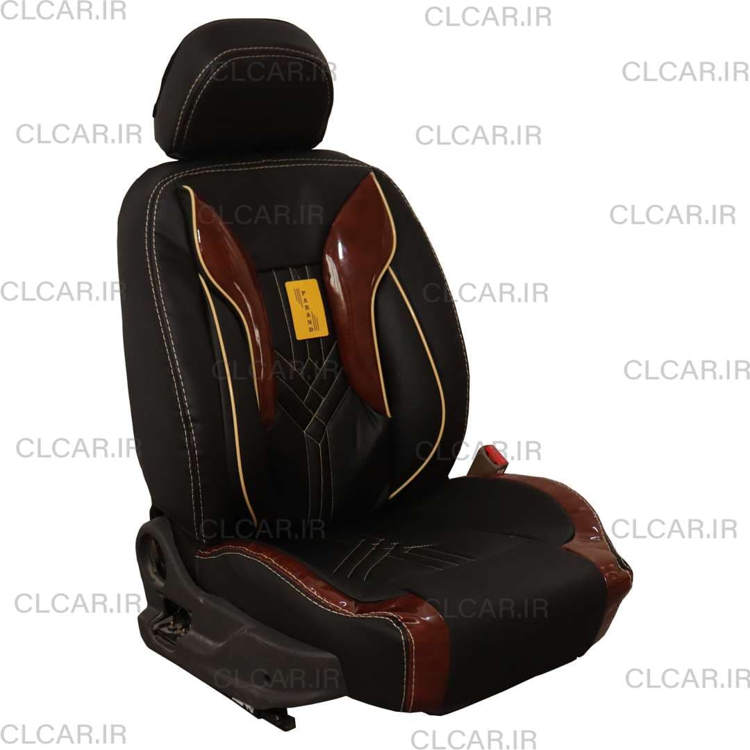 روکش صندلی ال 90 سناتور طرح چوب تمام چرم (سفارشی) کد (L90-SE-WO)