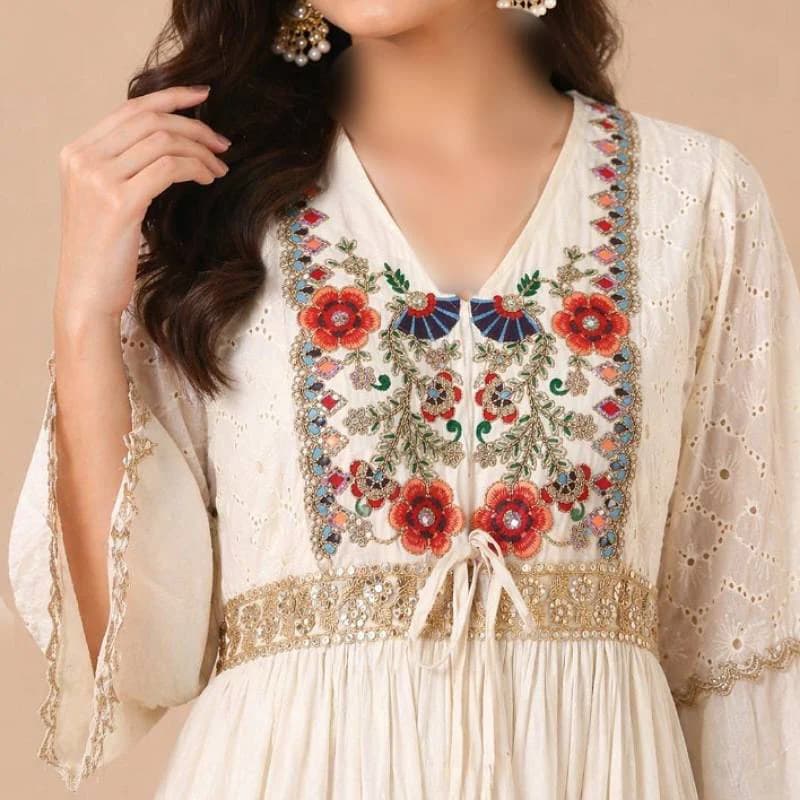 استایل تک ومزونی باپیراهن ساحلی (اورجینال)گلدوزی وارداتی هندی/کد29818 — تصویر ۲