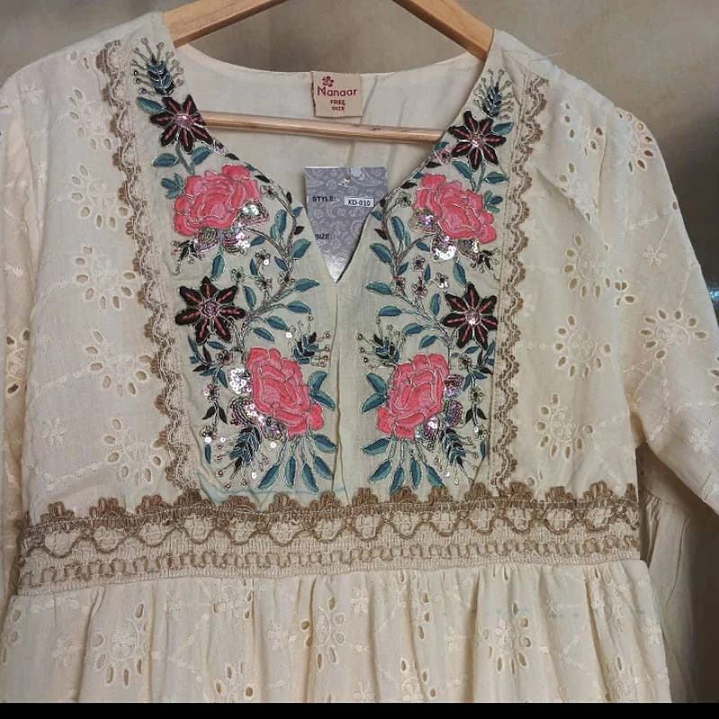 استایل تک ومزونی باپیراهن ساحلی (اورجینال)گلدوزی وارداتی هندی/کد29810 — تصویر ۵
