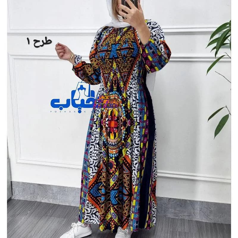 پیراهن ساحلی نخی وارداتی هندی طرح درسا/کد29807 — تصویر ۶