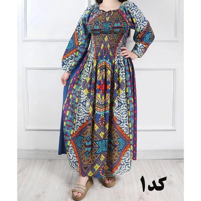 پیراهن ساحلی نخی وارداتی هندی طرح درسا/کد29807 — تصویر ۵