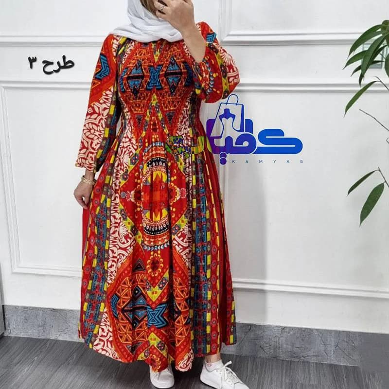 پیراهن ساحلی نخی وارداتی هندی طرح درسا/کد29807 — تصویر ۸