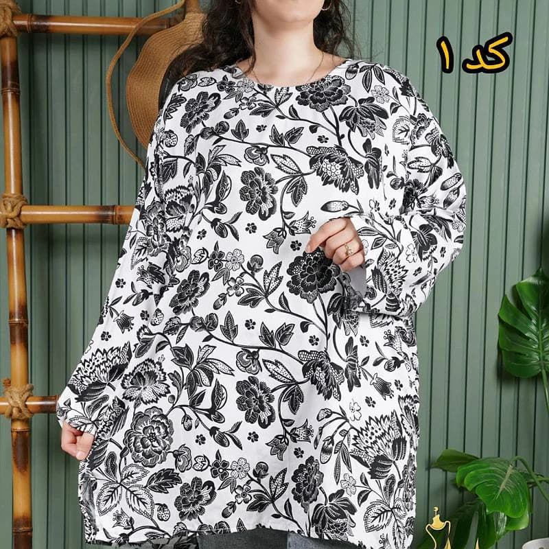 تونیک نخی کچرا زنانه طرح گل/کد60783 — تصویر ۲