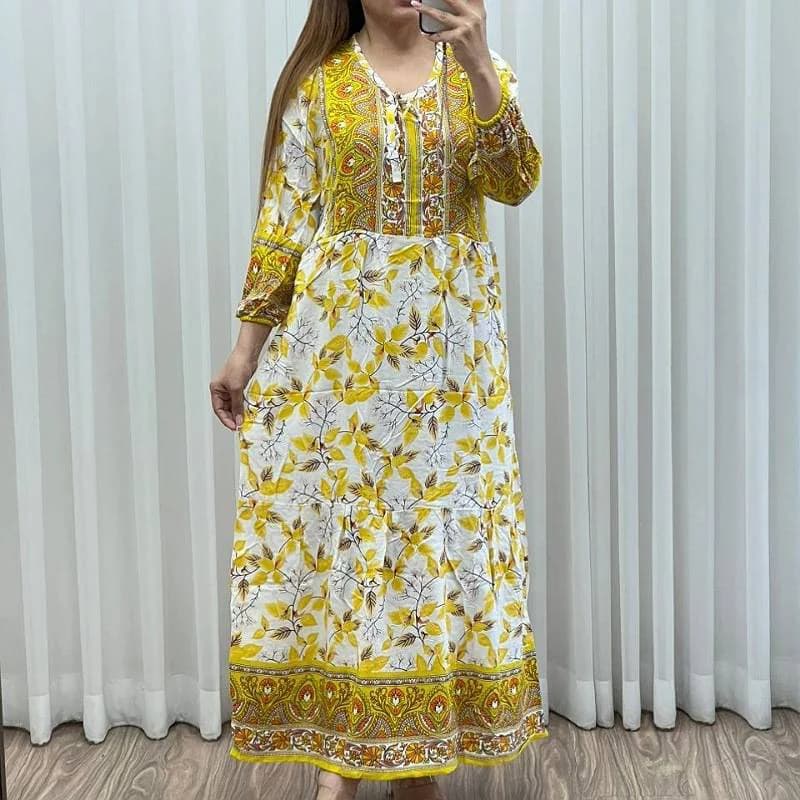 پیراهن ساحلی نخی حاشیه دار/کد296255 — تصویر ۴