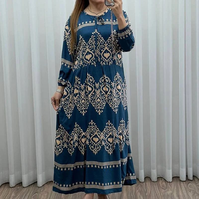 یه استایل راحت باپیراهن ساحلی نخی خارجی زنانه/کد290248 — تصویر ۵
