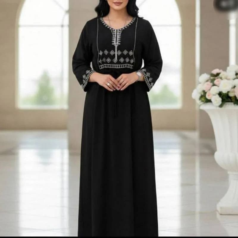 پیراهن ساحلی نخی چاپی زنانه طرح لاله/کد29757 — تصویر ۲
