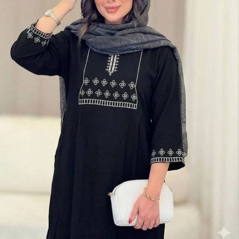 پیراهن ساحلی نخی چاپی زنانه طرح لاله/کد29757
