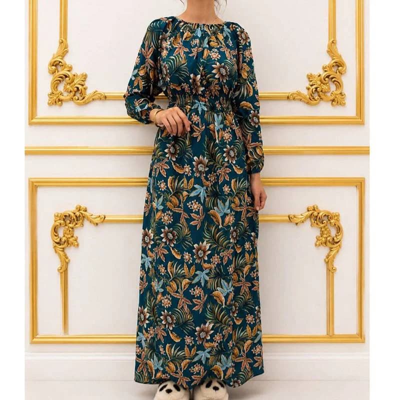 پیراهن ساحلی نخی کمرکش زنانه /کد29736 — تصویر ۵