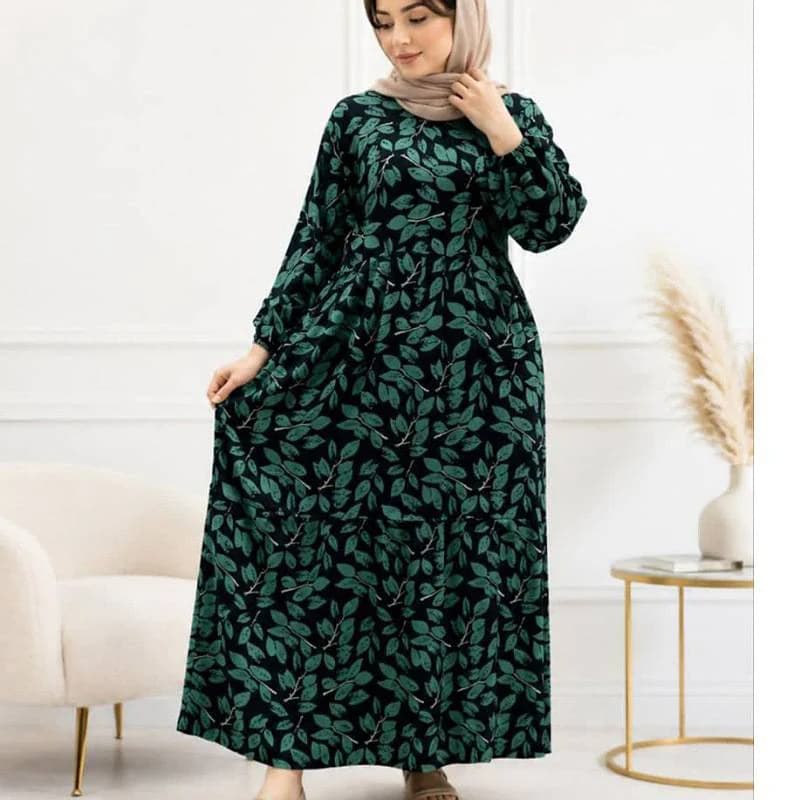 پیراهن ساحلی نخی زنانه طرح برگ/کد 29734