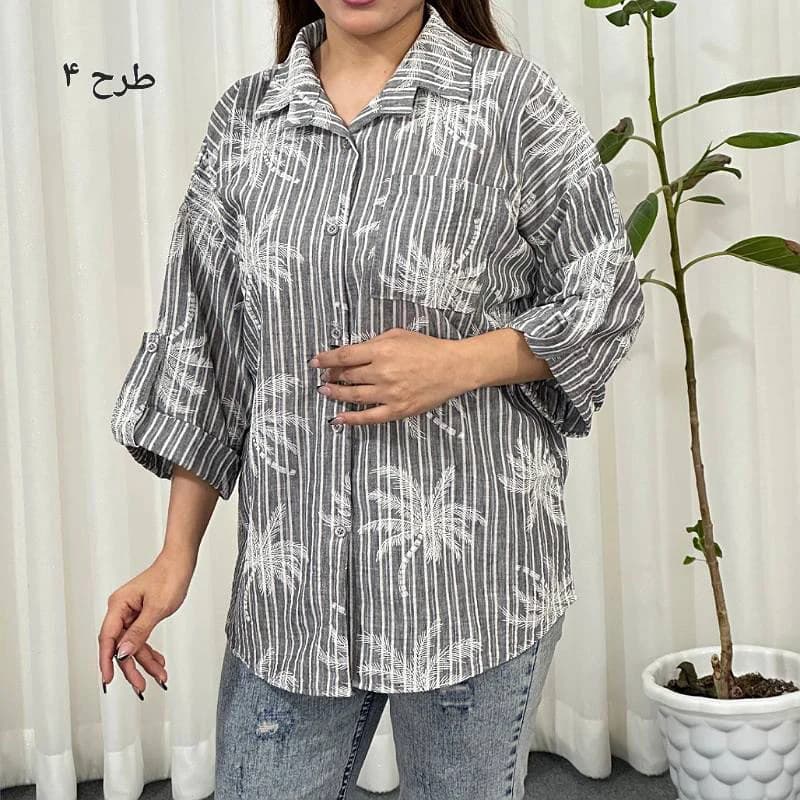 شومیزآستین پاکتی طرح نخل ترک/کد29277 — تصویر ۳