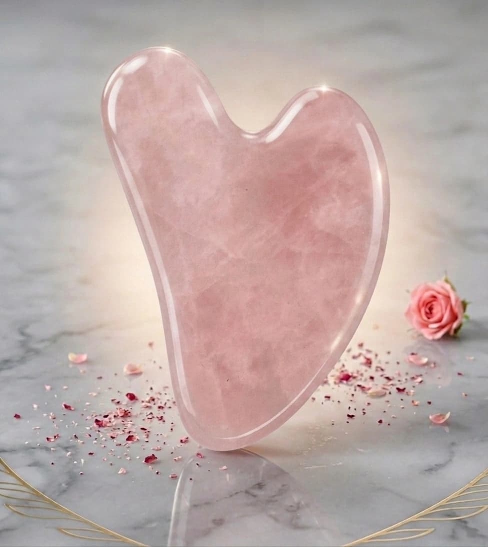 سنگ ماساژ گواشا رزکوارتز مدل قلبی