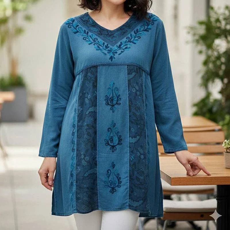 تونیک مانتویی نخی سنگشور وارداتی هندی/کد29723 — تصویر ۴