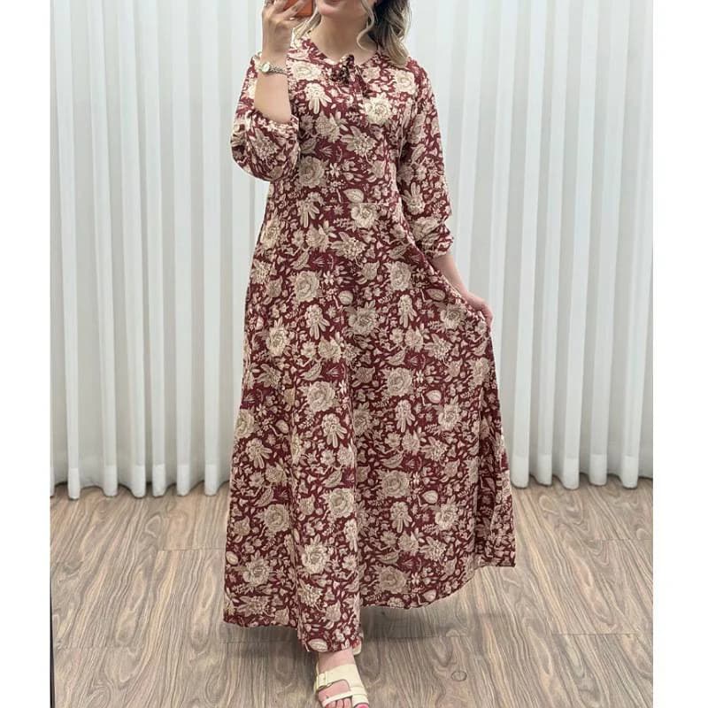 پیراهن ساحلی کرپ بوگاتی خارجی طرح کلوووش /کد29723 — تصویر ۲