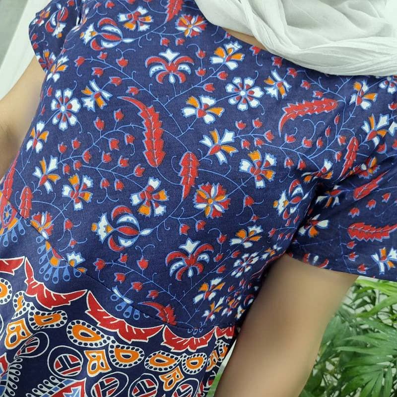 سارافن ساحلی لنگی آستین کوتاه نخ کتان وارداتی هندی_کد29721 — تصویر ۶