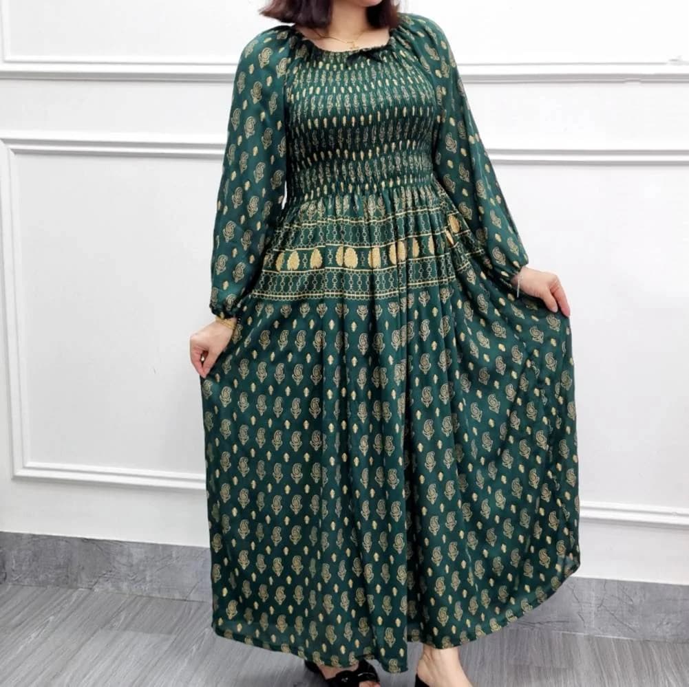 پیراهن ساحلی نخ کریشه (اورجینال)طلاکوب وارداتی هندی زنانه/کد29718 — تصویر ۴