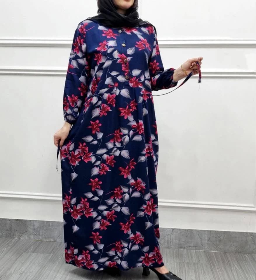 پیراهن ساحلی نخی گلدارمدل شیردهی طرح هل/کد29601 (تعدادمحدود) — تصویر ۷