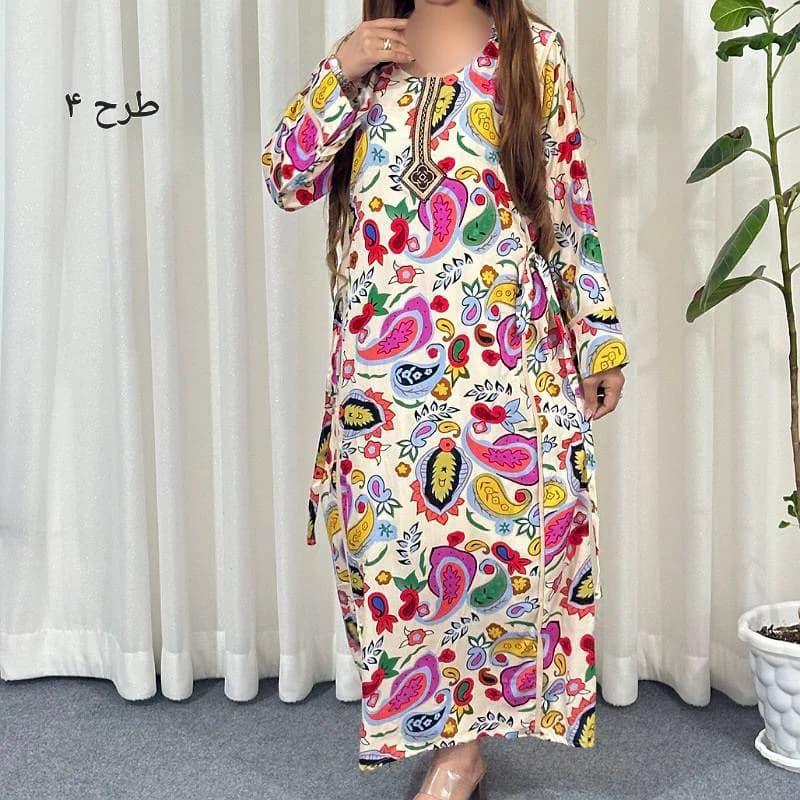 پیراهن ساحلی نخی ترک یال داریقه گلدوزی زنانه /کد29600 (تخفیف ویژه) — تصویر ۴