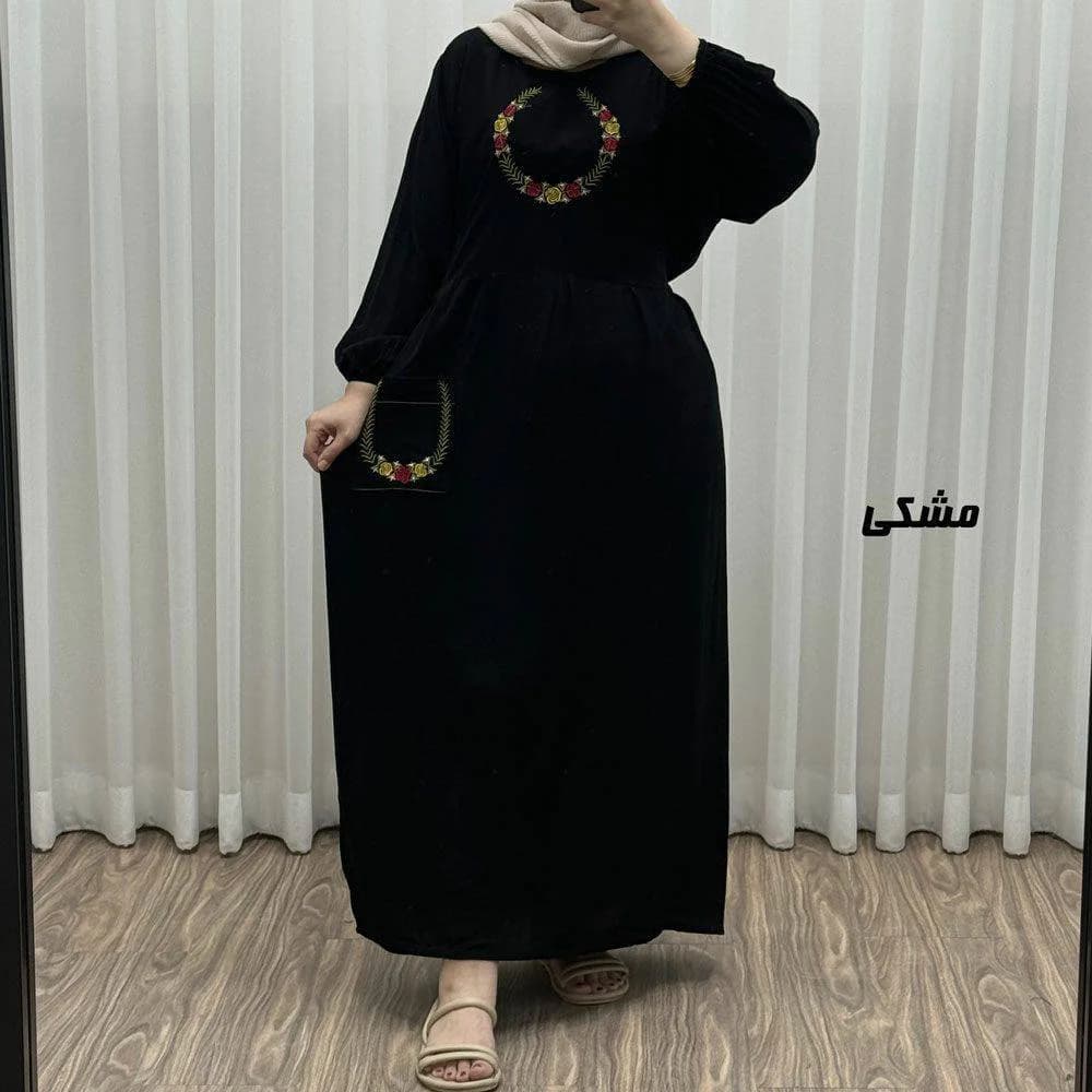 ساحلی ماکسی نخی گلدوزی شده زنانه طرح انار/کد29502