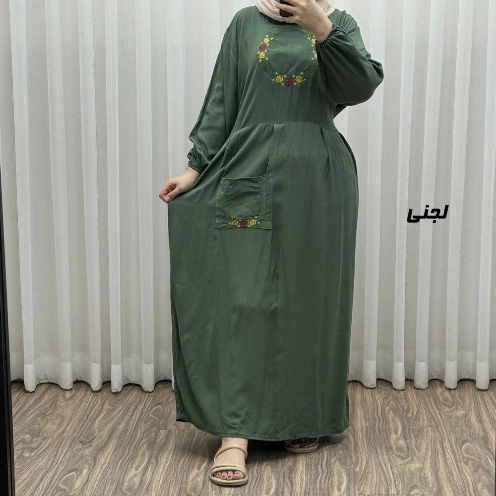 ساحلی ماکسی نخی گلدوزی شده زنانه طرح انار/کد29502 — تصویر ۷
