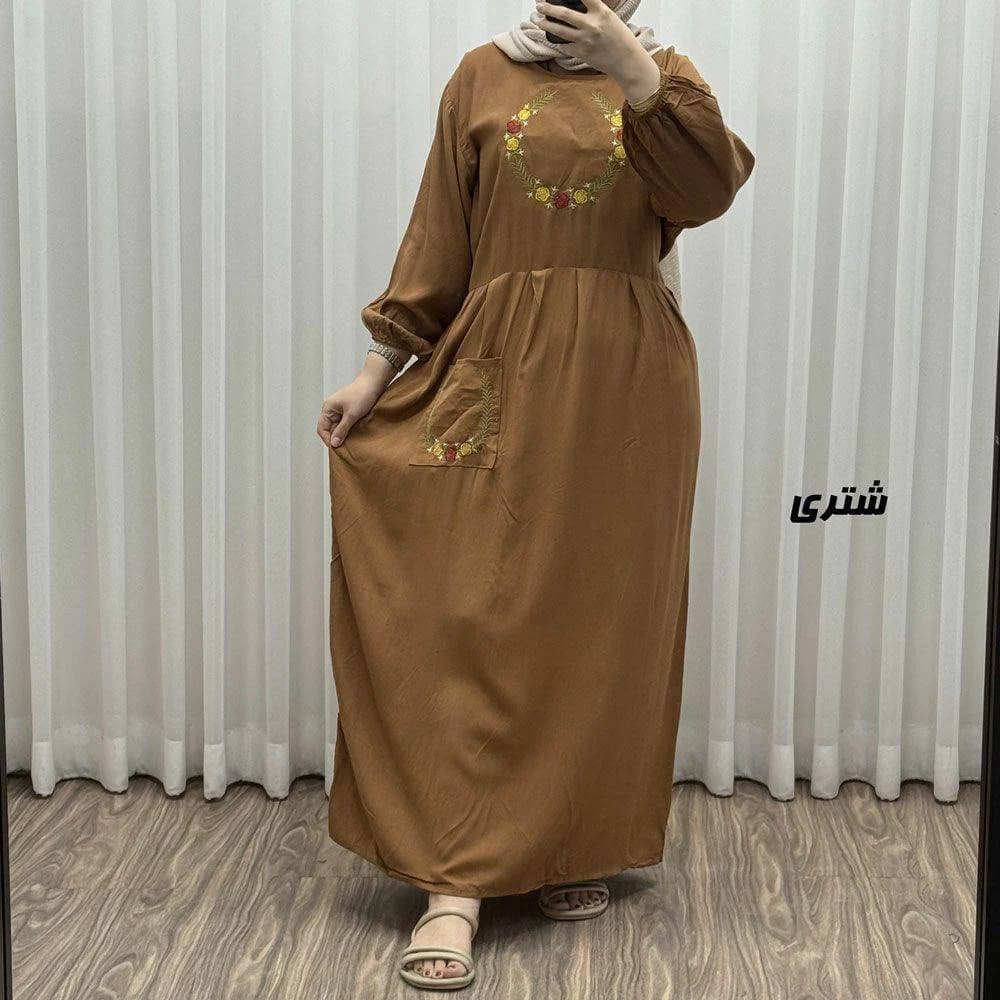 ساحلی ماکسی نخی گلدوزی شده زنانه طرح انار/کد29502 — تصویر ۶