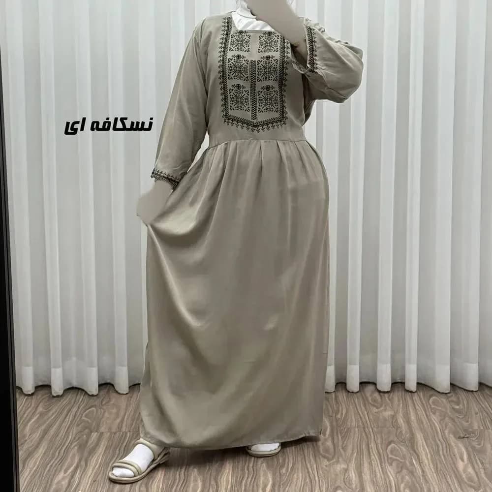 پیراهن ساحلی مانتویی نخی بلندو پوشیده چاپی زنانه طرح گندم 1/کد29500