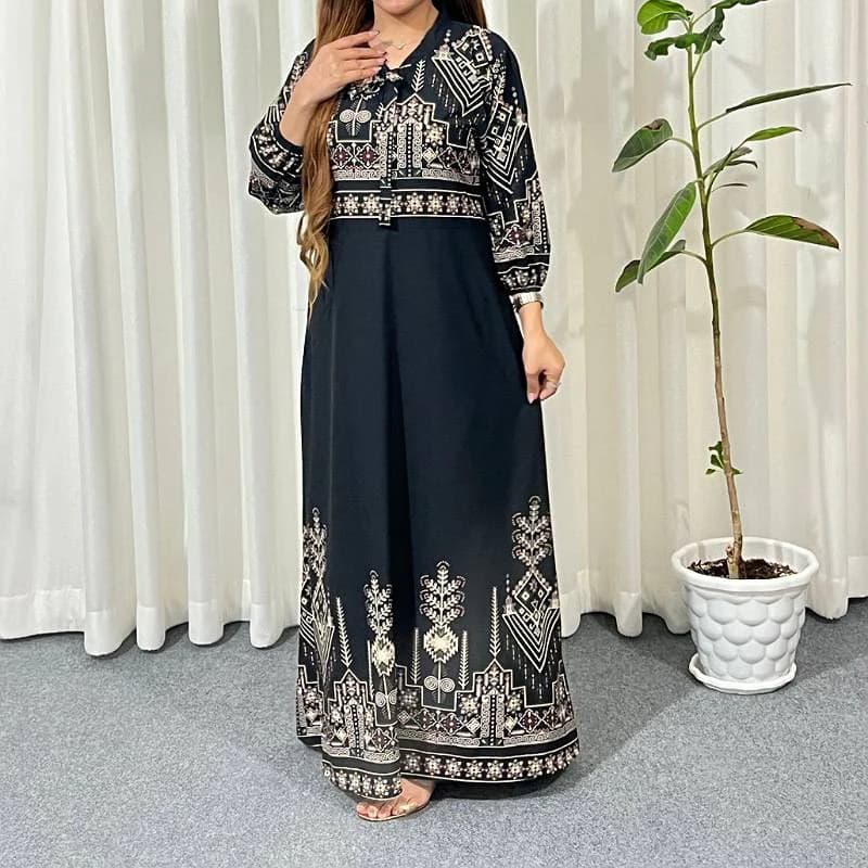 استایل شیک ومزونی باپیراهن ساحلی بوگاتی طرح کامپیوتری/کد29406 — تصویر ۴
