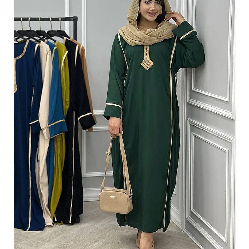 پیراهن ساحلی نخی یال دار یقه گلدوزی/کد29395 — تصویر ۸