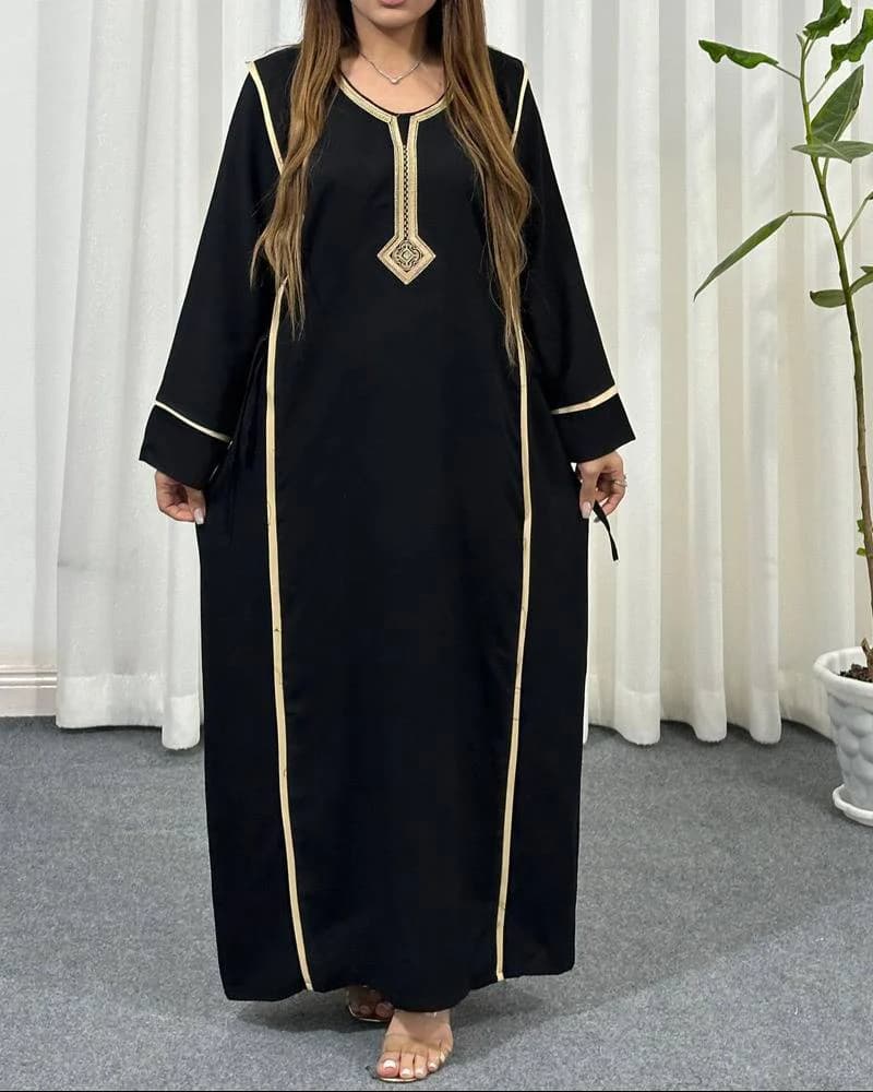 پیراهن ساحلی نخی یال دار یقه گلدوزی/کد29395 — تصویر ۶