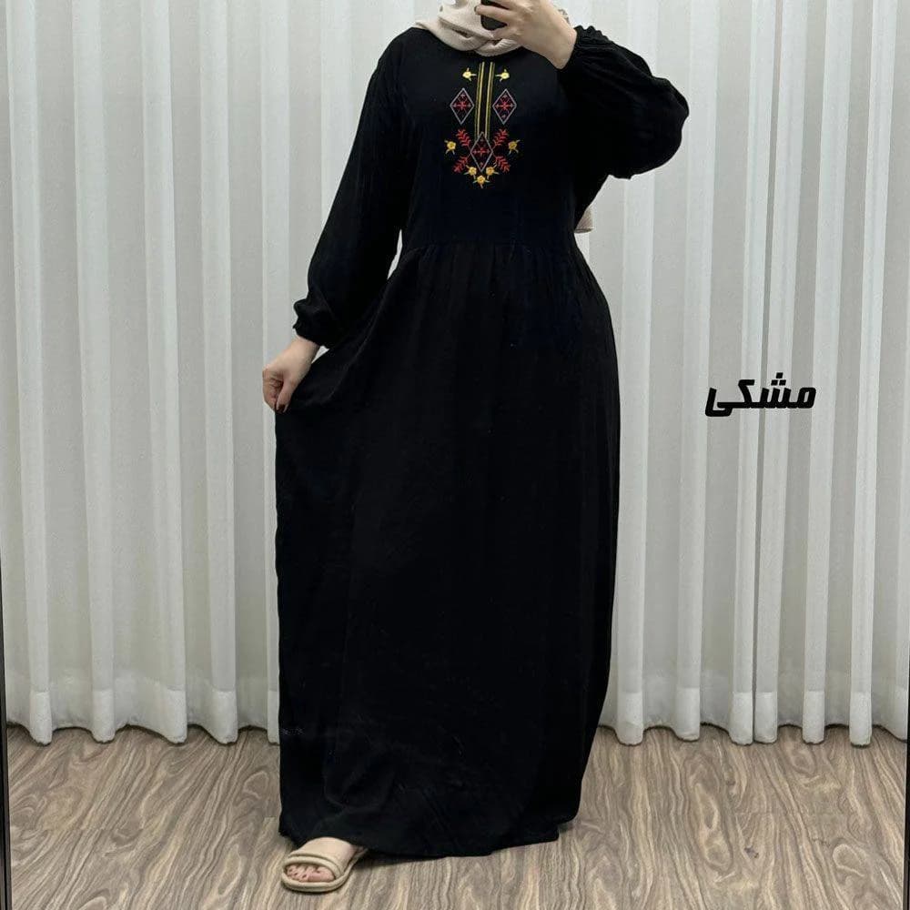 پیراهن ساحلی نخی گلدوزی شده زنانه /کد29394 — تصویر ۵
