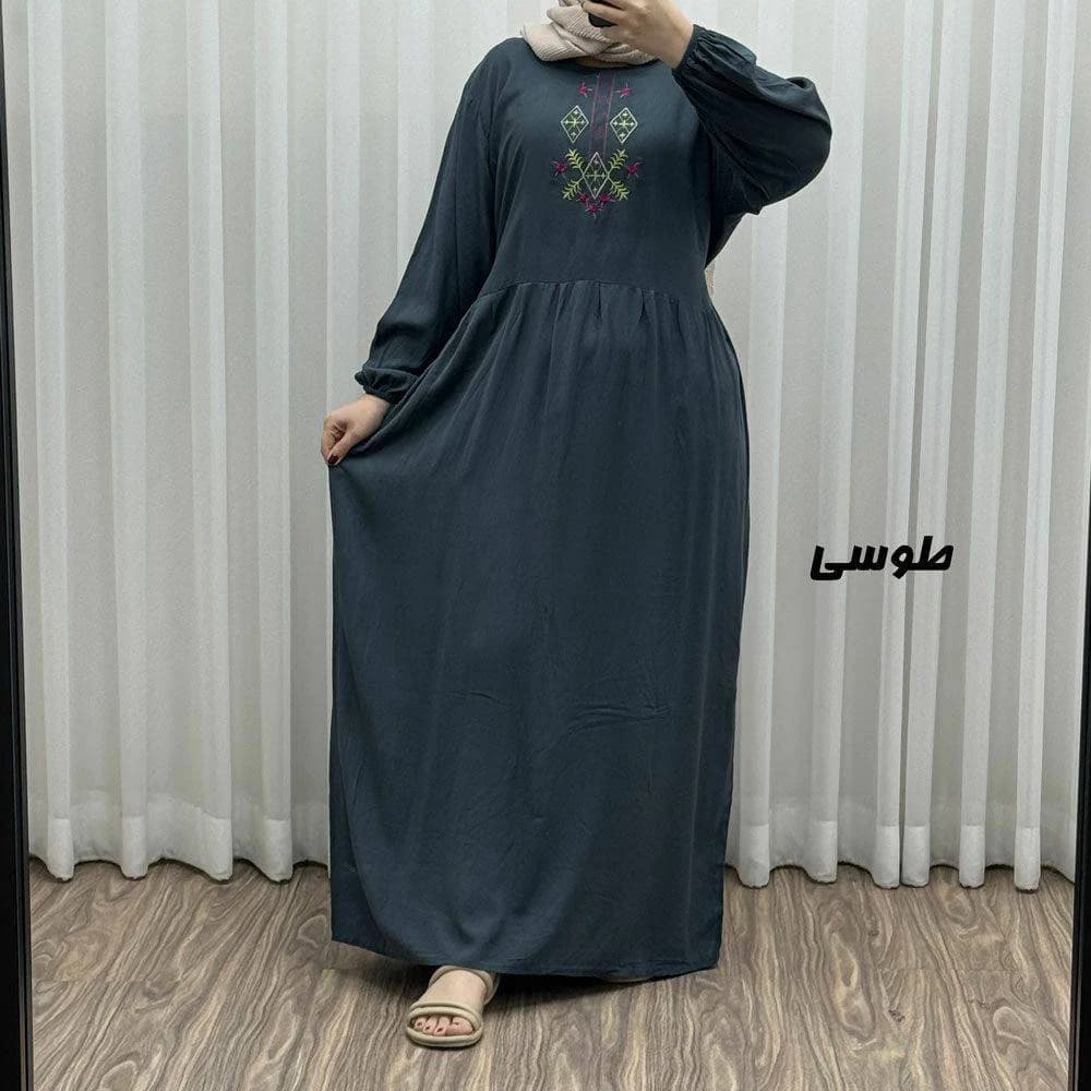 پیراهن ساحلی نخی گلدوزی شده زنانه /کد29394 — تصویر ۴