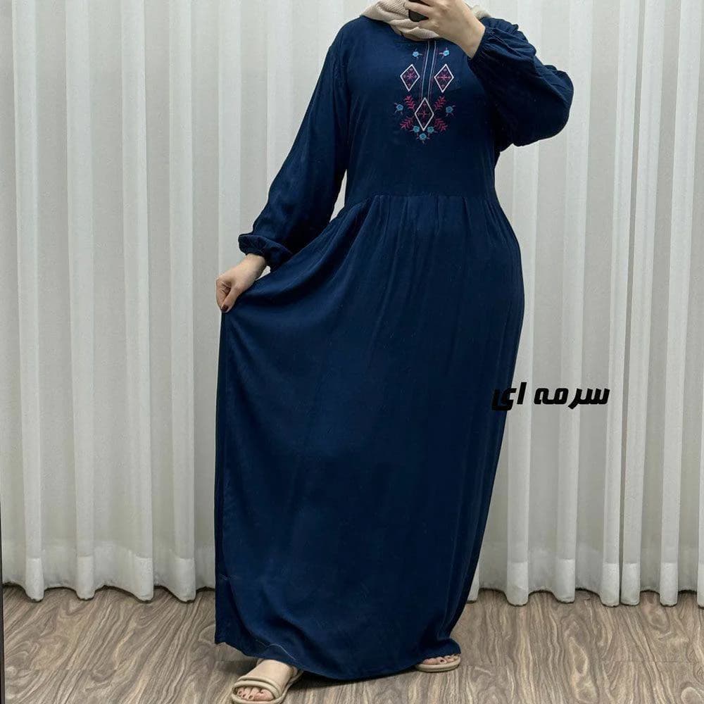 پیراهن ساحلی نخی گلدوزی شده زنانه /کد29394