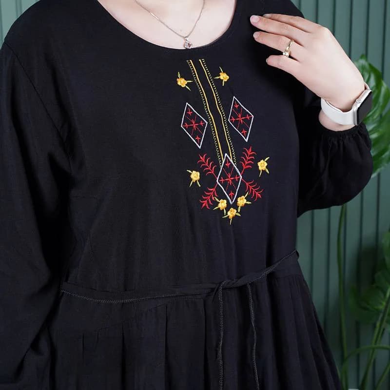 پیراهن ساحلی نخی باکیفیت گلدوزی شده زنانه/کد29389 — تصویر ۵