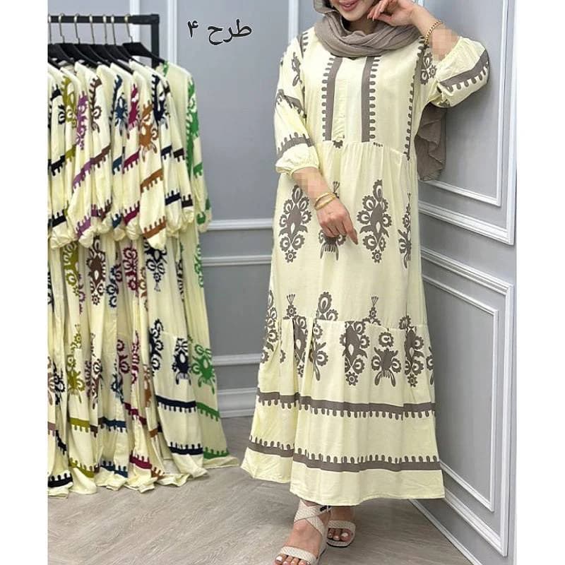 پیراهن ساحلی نخی باکیفیت(اورجینال) زنانه/کد29386 (تخفیف ویژه) — تصویر ۵