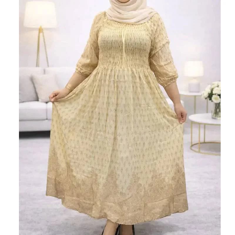پیراهن ساحلی کریشه طلاکوب اورجینال وارداتی هندی/کد29283 — تصویر ۴