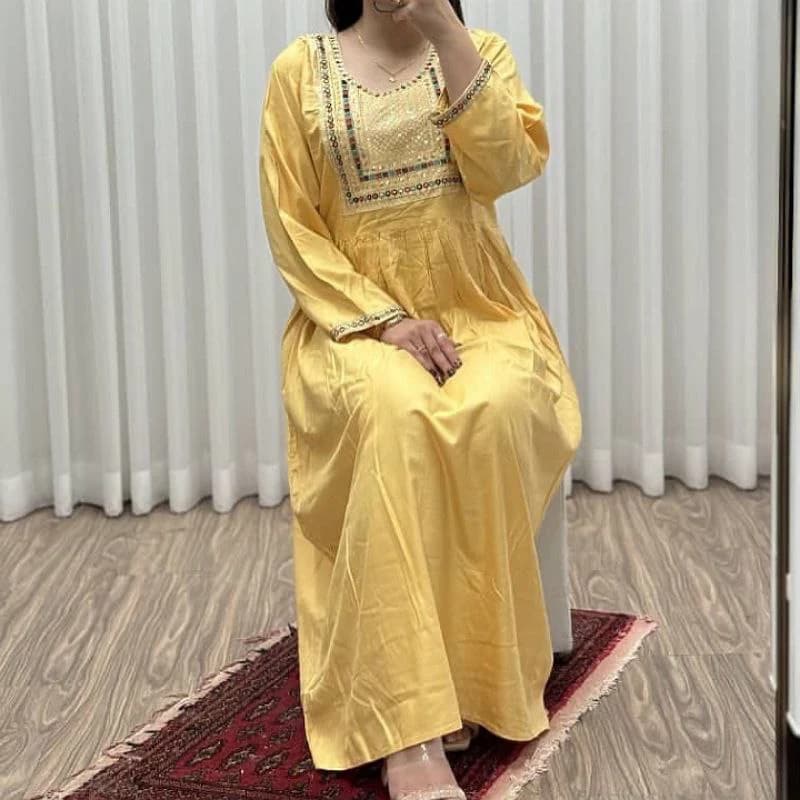 پیراهن ساحلی نخی گلدوزی وارداتی هندی/کد29266 — تصویر ۵