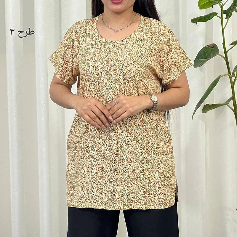 تونیک بلوزنخی گلدارقواره بزرگ زنانه خارجی/کد29263 — تصویر ۵