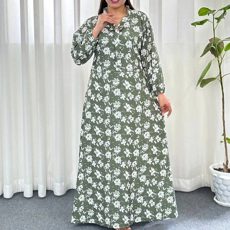 استایل شیک ومزونی باپیراهن ساحلی کرپ ترک طرح کلوووش/کد29258 (تخفیف ویژه عیدقربان)
