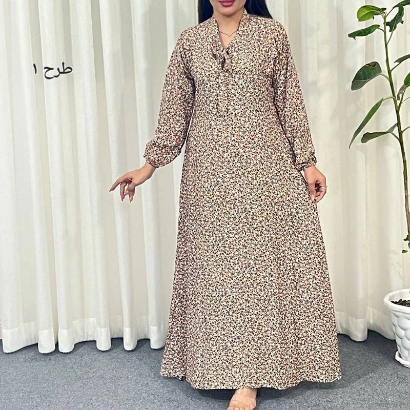 استایل شیک ومزونی باپیراهن ساحلی نخی ترک طرح کلوووش/کد29255 (تخفیف ویژه عیدقربان) — تصویر ۲