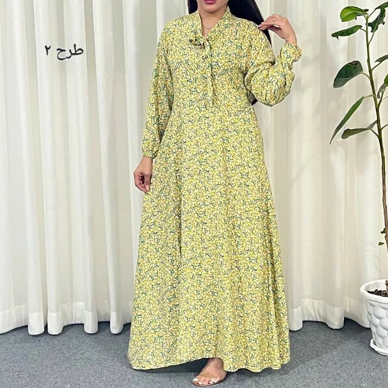 استایل شیک ومزونی باپیراهن ساحلی نخی ترک طرح کلوووش/کد29255 (تخفیف ویژه عیدقربان) — تصویر ۳