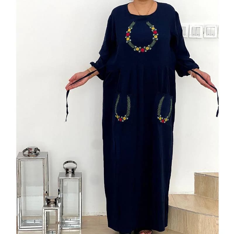 پیراهن ساحلی نخی گلدوزی شده زنانه /کد29253 (تخفیف ویژه عیدقربان) — تصویر ۵