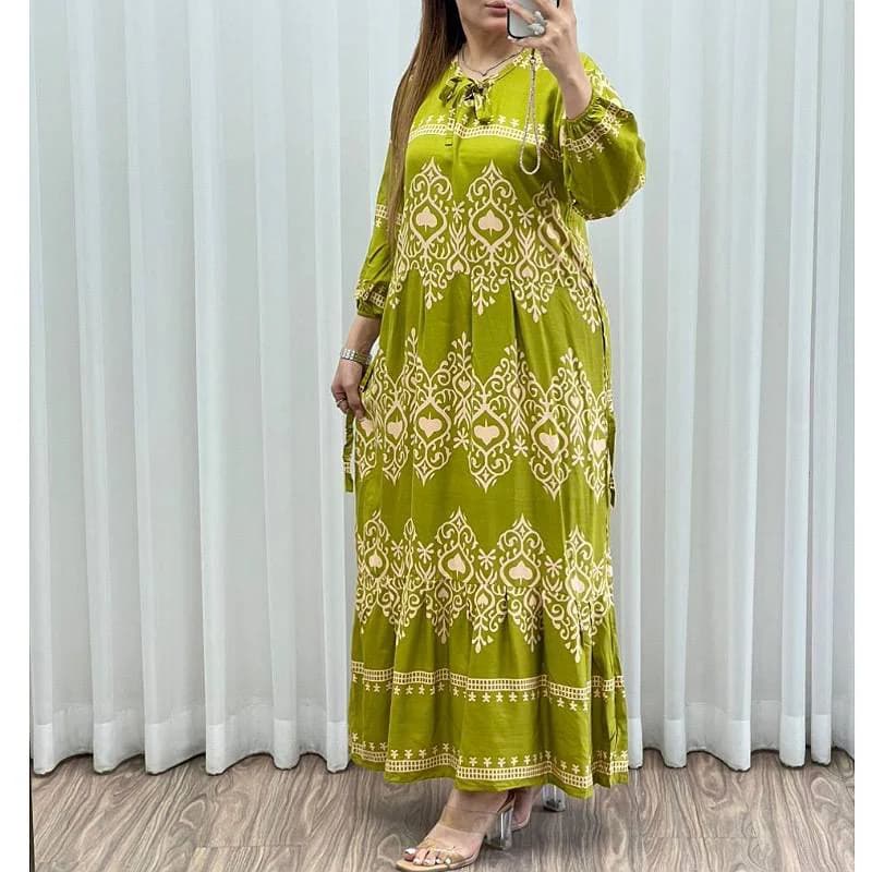 یه استایل قواره آزادوراحت باپیراهن ساحلی نخی خارجی زنانه/کد29248 — تصویر ۸