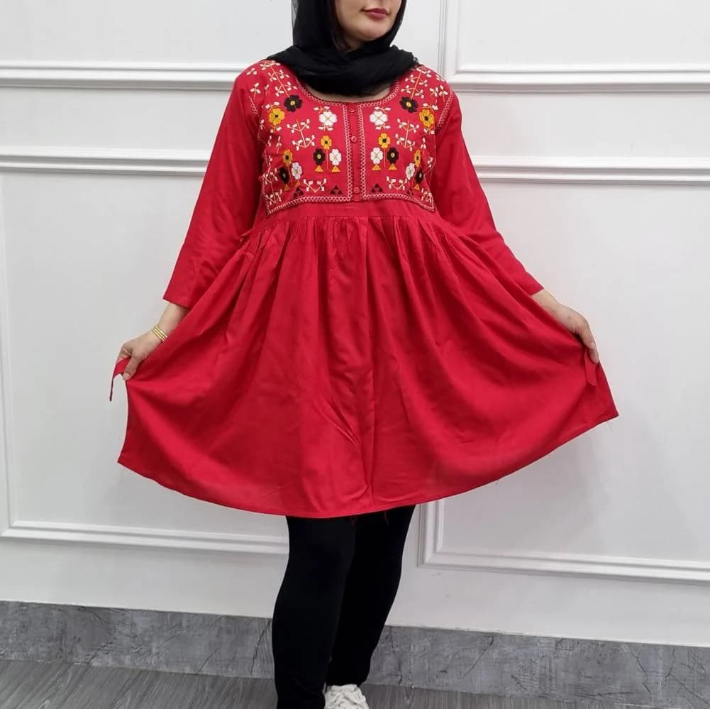 تونیک نخی گلدوزی وارداتی هندی زنانه کامیاب/کد29238