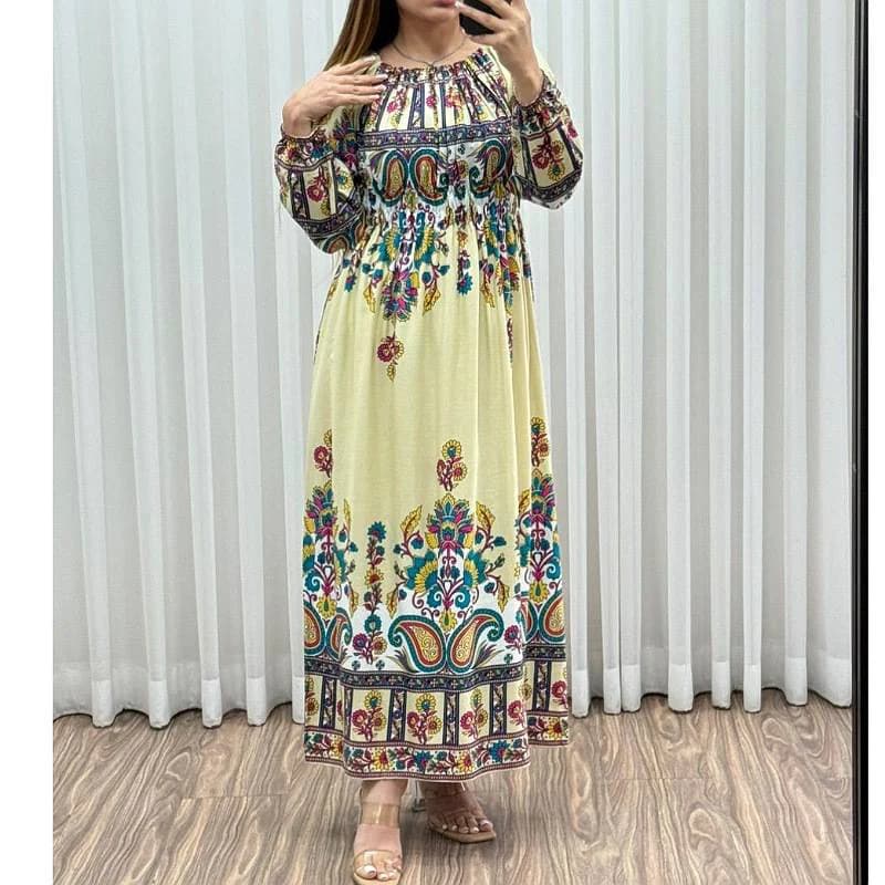 استایل لاکچری باپیراهن ساحلی نخی خارجی زنانه/کد29232 — تصویر ۲