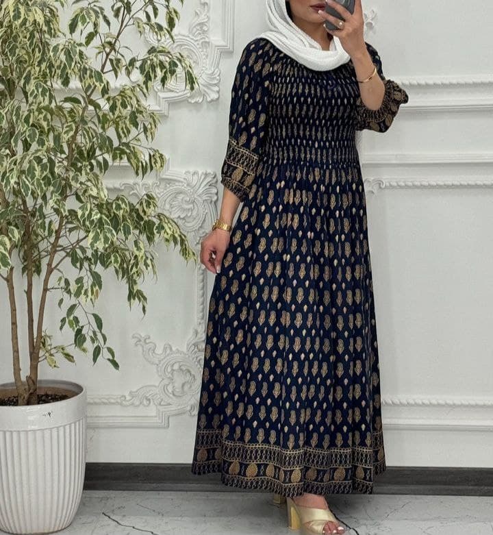پیراهن ساحلی کریشه طلاکوب وارداتی هندی/کد29209 — تصویر ۵