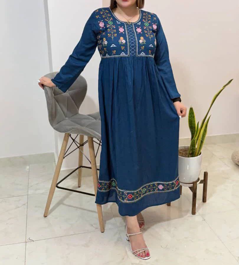 پیراهن ساحلی نخی گلدوزی اورجینال زنانه – هندی/کد29208 تخفیف ویژه — تصویر ۶