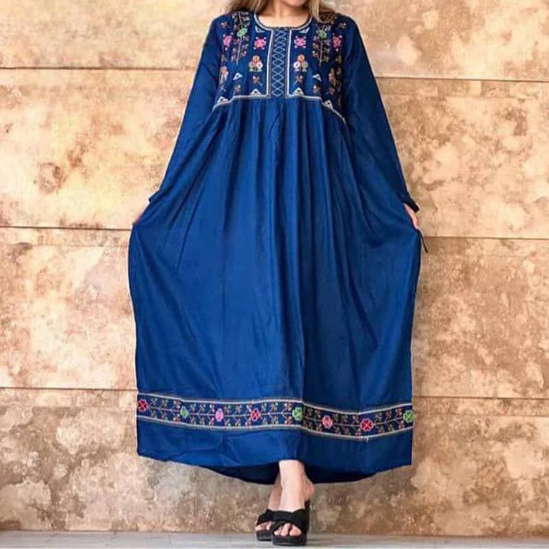 پیراهن ساحلی نخی گلدوزی اورجینال زنانه – هندی/کد29208 تخفیف ویژه — تصویر ۲